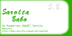 sarolta babo business card
